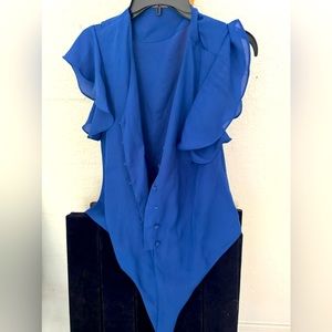 Blue short sleeve blouse